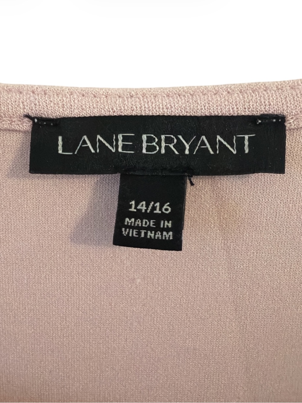 Lane Bryant Laser Cut Bell Sleeve Top Pink Blouse Scalloped Hem Size 14/16 - Picture 5 of 7